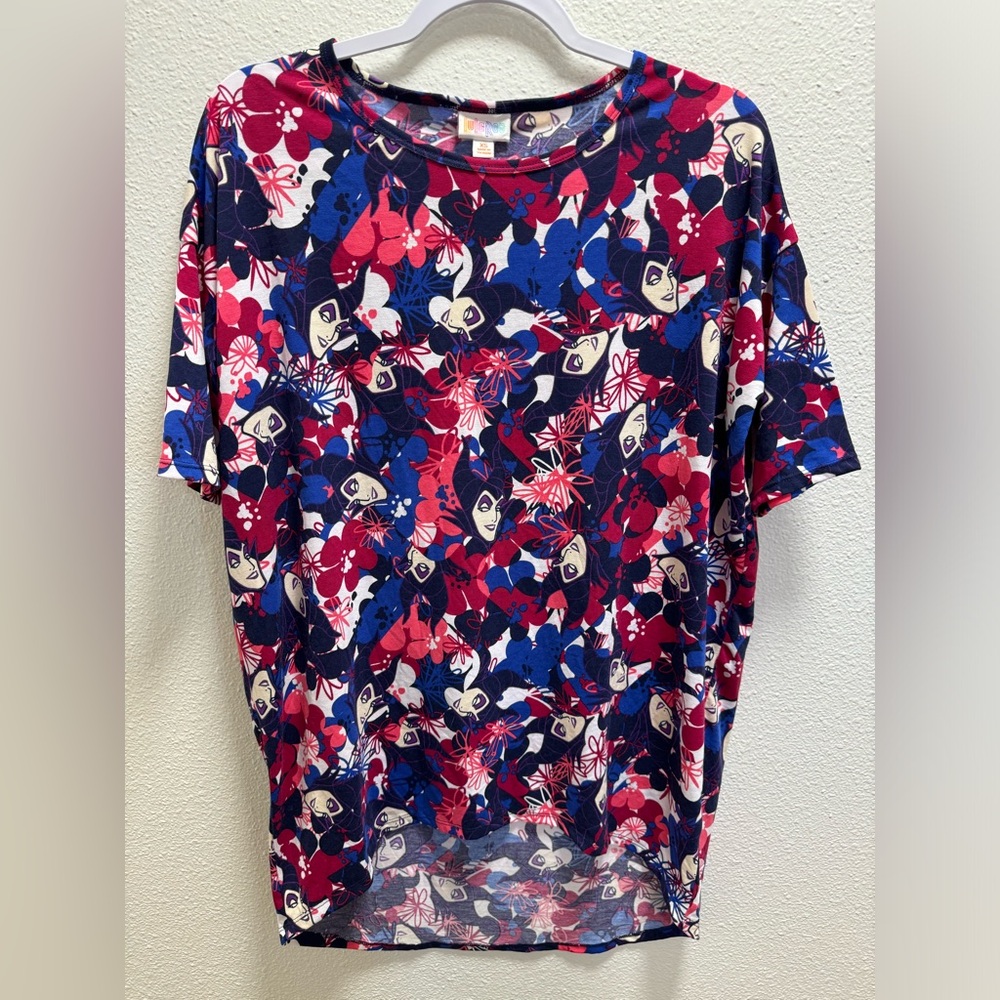 Lularoe Disney Irma Tunic Top Maleficent Blouse Relaxed Oversized XS